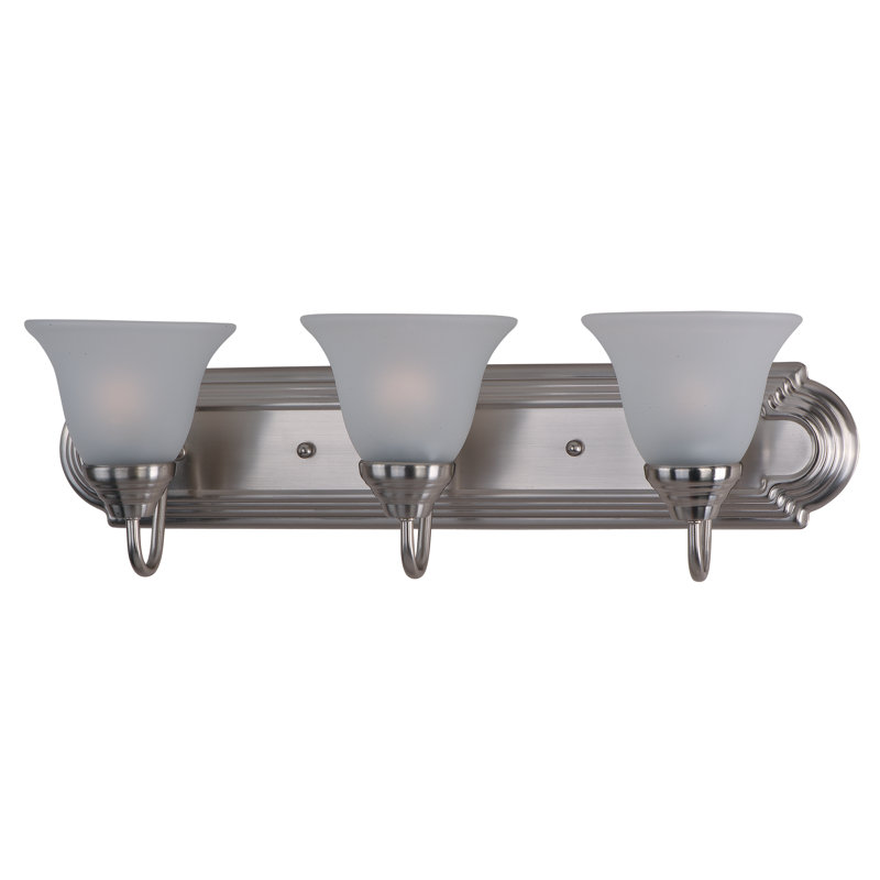 Éclairage pour salle de bain 3 lumières Vincente, Verre givré / nickel satiné