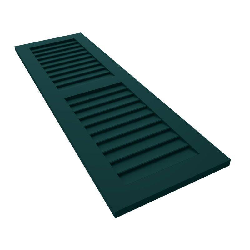 Deux volets à persiennes égales EnduraCore Composite, 18"W, Vert thermique, H 41 po