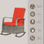 Chaise berçante d'extérieur en osier avec coussins-1843758670