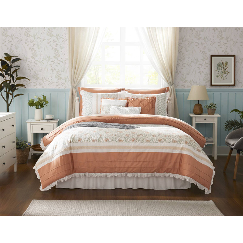 California King Blue Cotton Reversible Comforter Set