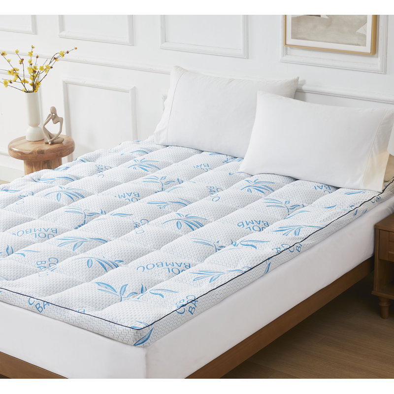 Surmatelas en rayonne de bambou Saura, surmatelas rafraîchissant très épais, surmatelas à poches profondes de 8 à 21 po