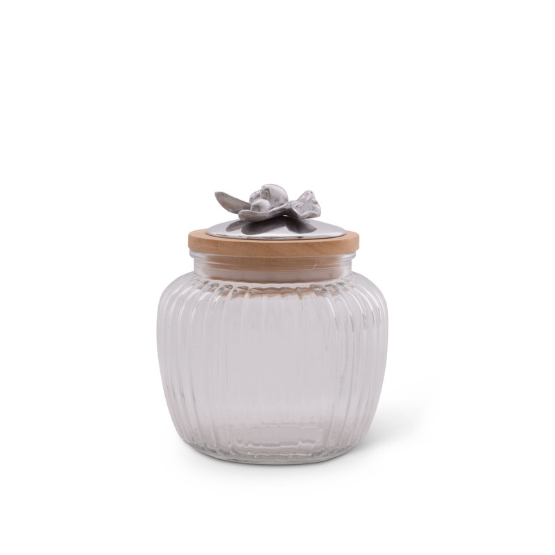 Olive Grove Glass Jar, 5.5" H x 5.5" W x 5.5" D