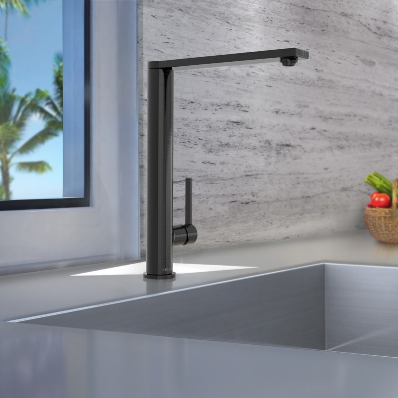 Lulani Cebu Swivel Single Handle Kitchen Faucet, Gun Metal