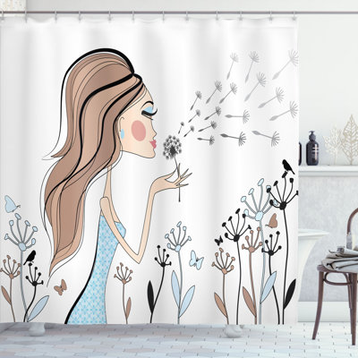 Anika Shower Curtain with Hooks Included