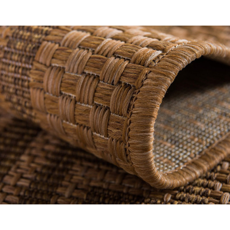 Outdoor Veranda Area Rug Bronzed Color, Rectangle 8' x 11'4"