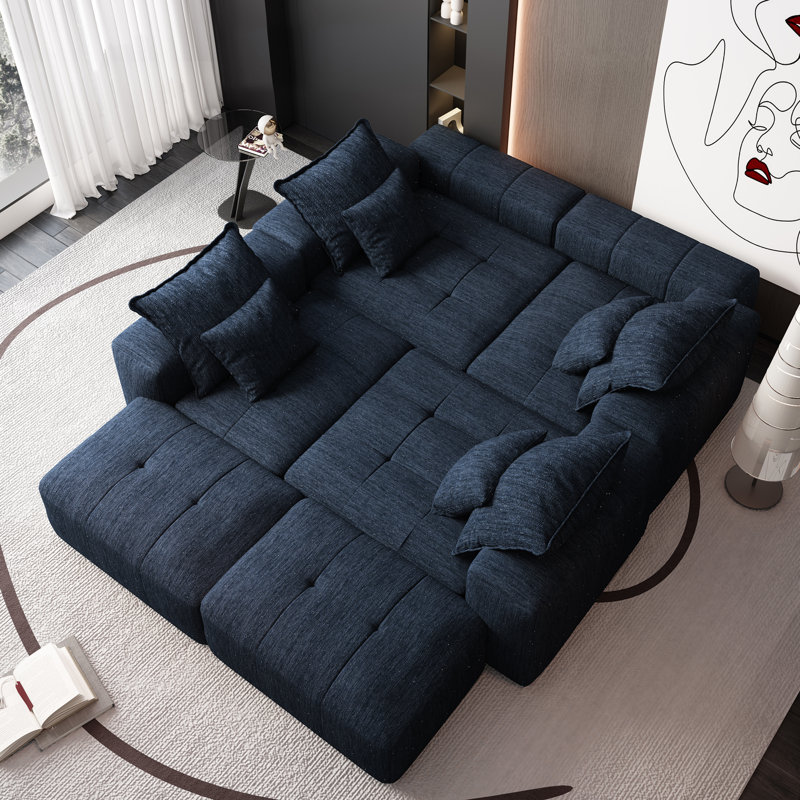 Canapé modulaire surdimensionné Boneless, Bleu