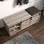 Banc rembourré en similicuir, banc de rangement, banc à chaussures pour hall d'entrée-642998356