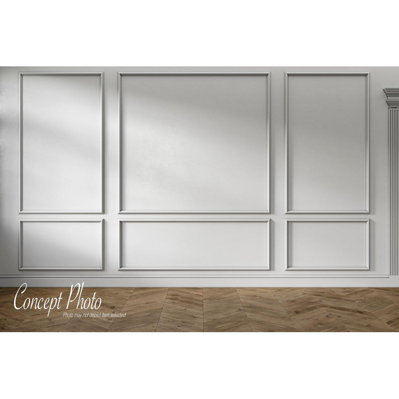Outwater White Pre-Made Wainscoting & Accent Wall Panel Frame Kit – Paintable, Peel & Stick, Ready-To-Install DIY Panels Designed For 14Ft To 16Ft Walls