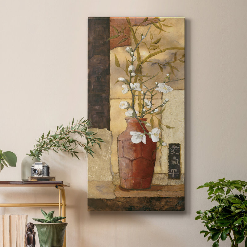 Mandarine II - peinture sur toile tendue, H 40 po x l 20 po x P 1,5 po