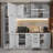 Hazel Kitchen Set 94"L Pantry Storage Base Cabinet Wall Cupboard Engineered Wood Multiple Compartments Organization Unit - White