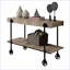 Table basse de style industriel de style industriel pour salon avec lattes et tablette ouverte