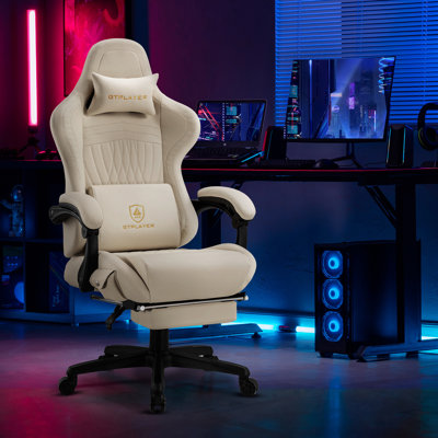 GTPLAYER Gaming Chair, Computer Chair with Footrest and Bluetooth Speakers, High Back Ergonomic Gaming Chair, Reclining Gaming Chair with Linkage Armr