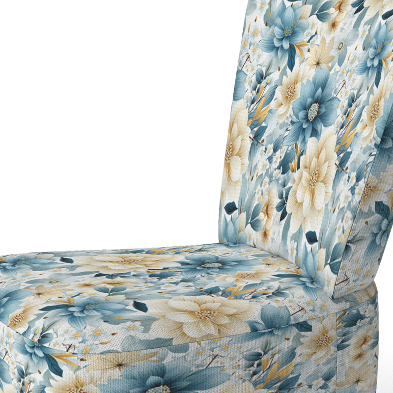 Chaise d'appoint rembourrée Cottage A, Sérénité mandala floral bleu bohème I
