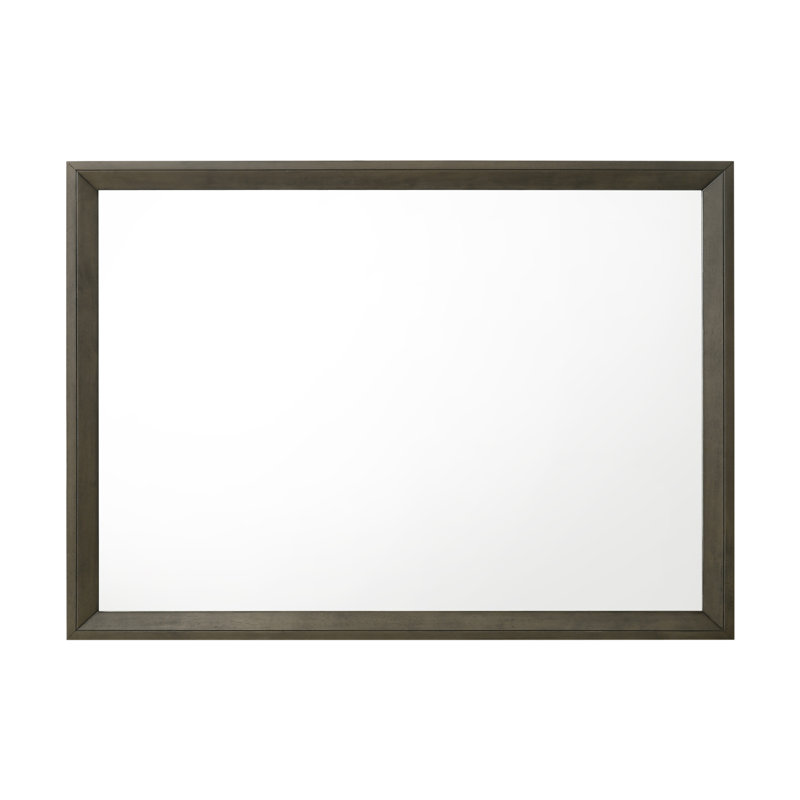 Rex Wood Rectangle Mirror in Gray