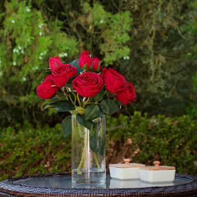 Silk Rose Arrangement in Vase