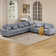 L-Shaped 6 Seats Modular Sectional Sofa with Storage Seats, Phone Holder and Console Table