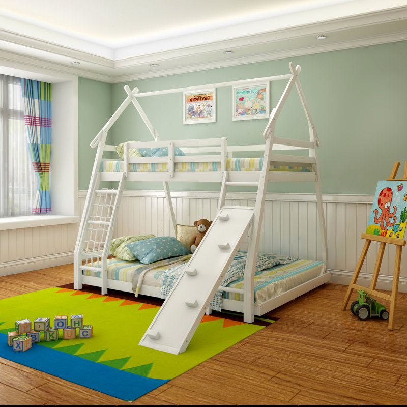 Zeckser Kids Queen Bunk Bed, White
