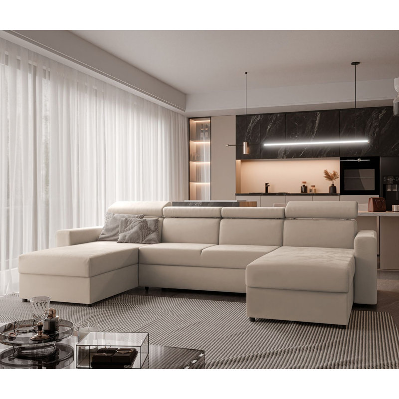 5 Seater Sofa Bed, Beige