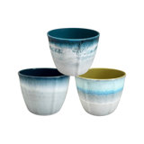 6in Assorted Watercolor Indoor/Outdoor Planter - 3pc Set
