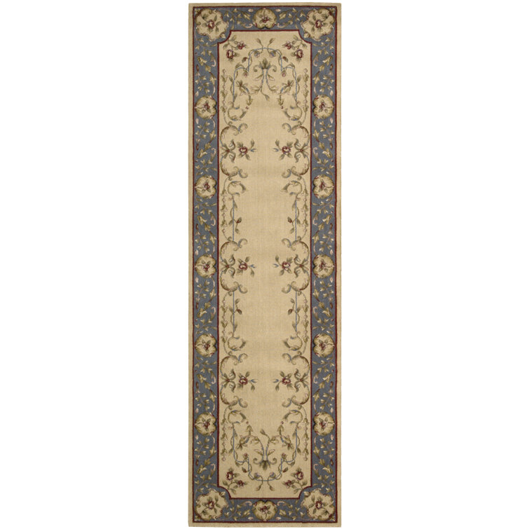 Payzley Wool Beige/Blue Area Rug