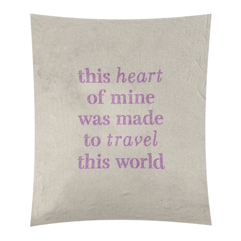 Tapisserie de polyester, voyage d’amour, H 27,5 po x l 37,5 po, Blanc / violet