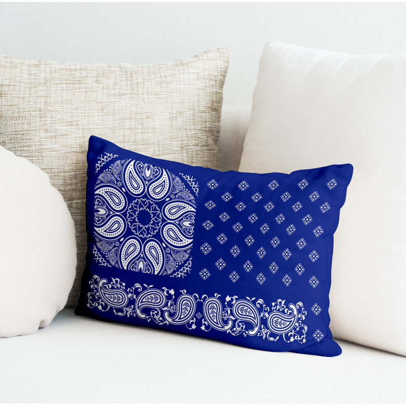 Polyester / Mélange de polyester Housse de coussin rectangulaire intérieure / extérieure lombaire et insert, Bleu marine