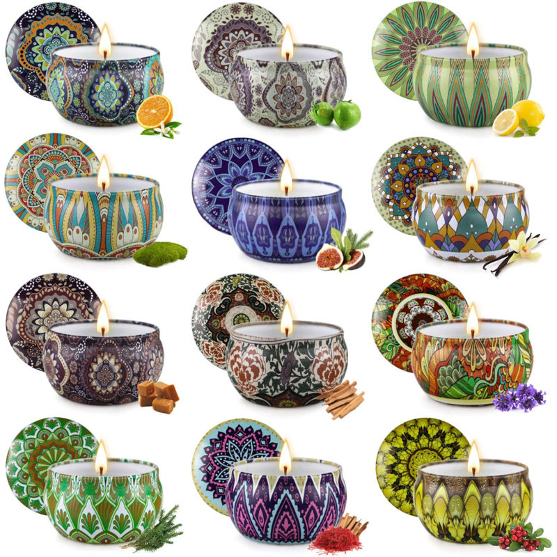 Ensemble de 12 bougies parfumées