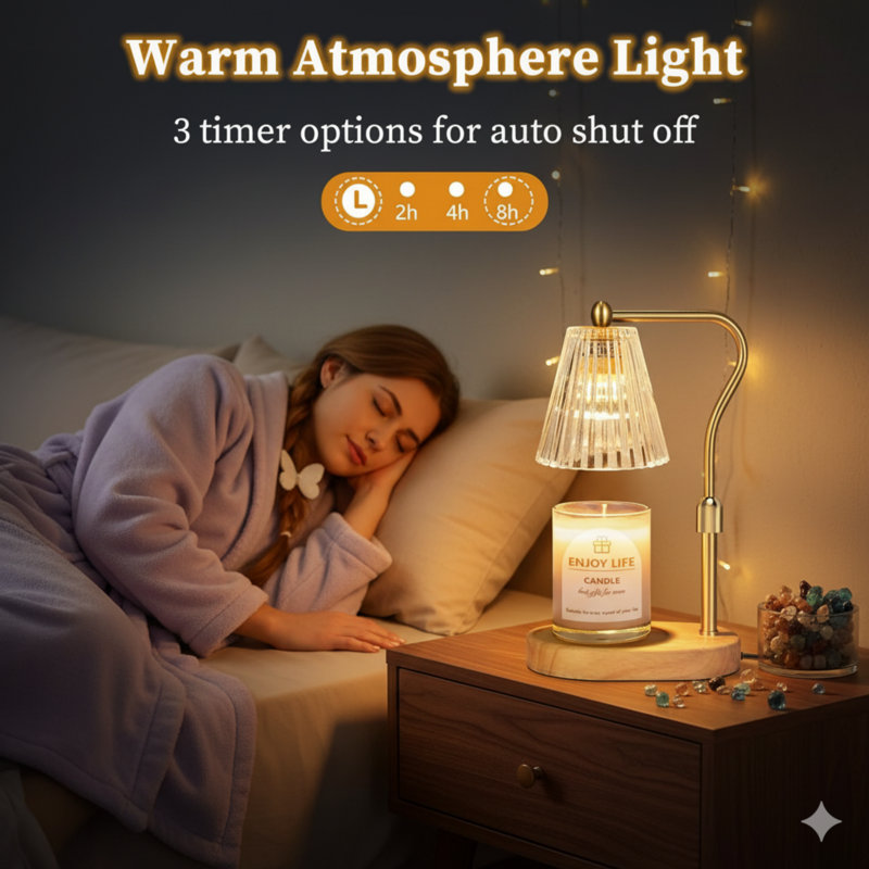 Candle Warmer Lamp With Timer Dimmer Adjustable Height For New Home Bedroom,Mothers Day Gifts,Vintage Home Decor For Scented Jar
