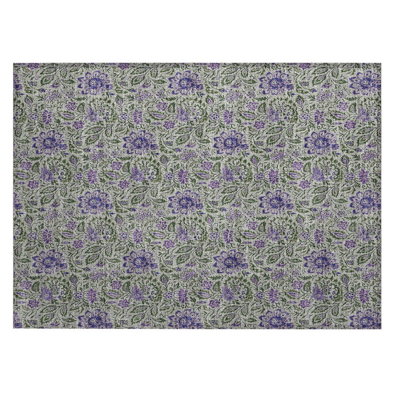 Floral Indoor / Outdoor Rug, Rectangle 1'8" x 2'6"