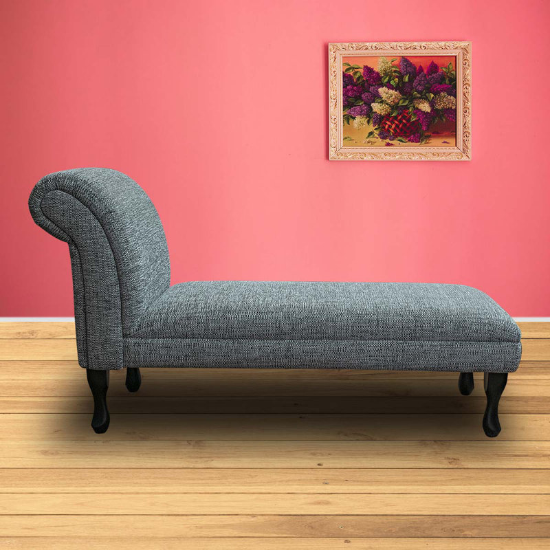 Upholstered Chaise Lounge, Polyester, Black