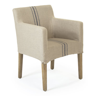 Avignon Linen Slipcovered Tufted Armchair