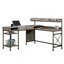 Bureau en L, finition brune