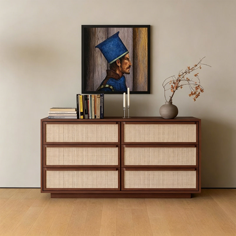Buffet sur pied en rotin, 29.92" H x 47.24" W x 17.72" D