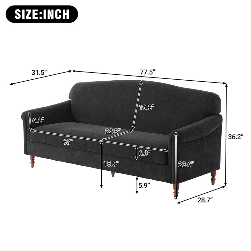 Causeuse 2 places Modern, Gris