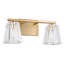 Luminaire pour meuble-lavabo champagne 2 lumières 15 pouces avec abat-jour en verre pressé Hillsboro Hillsboro-774936782-785073977