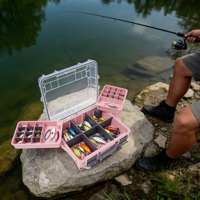 Boîte de pêche à 3 niveaux avec plateaux amovibles, organisateur de rangement portable en ABS et PP