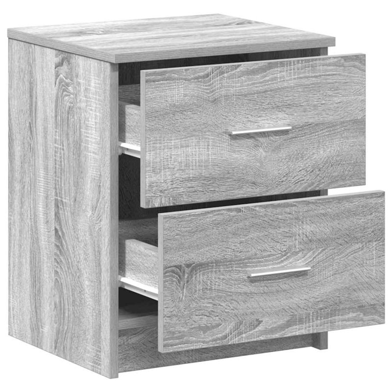 Bedside Cabinet With 2 Drawers, Grey Sonoma, 2