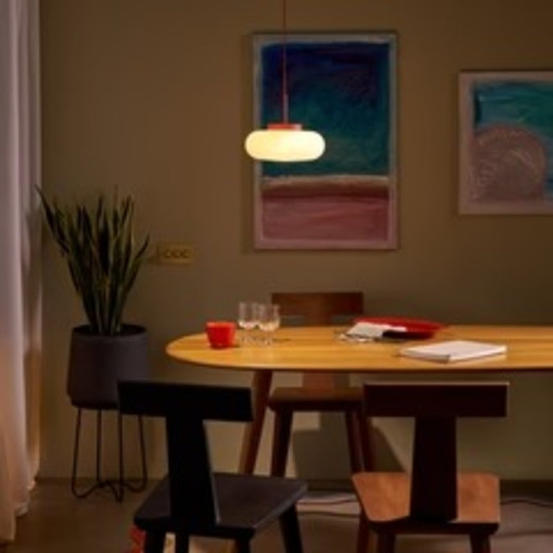 Luminaire suspendu en verre MARIN, Rouge rouille