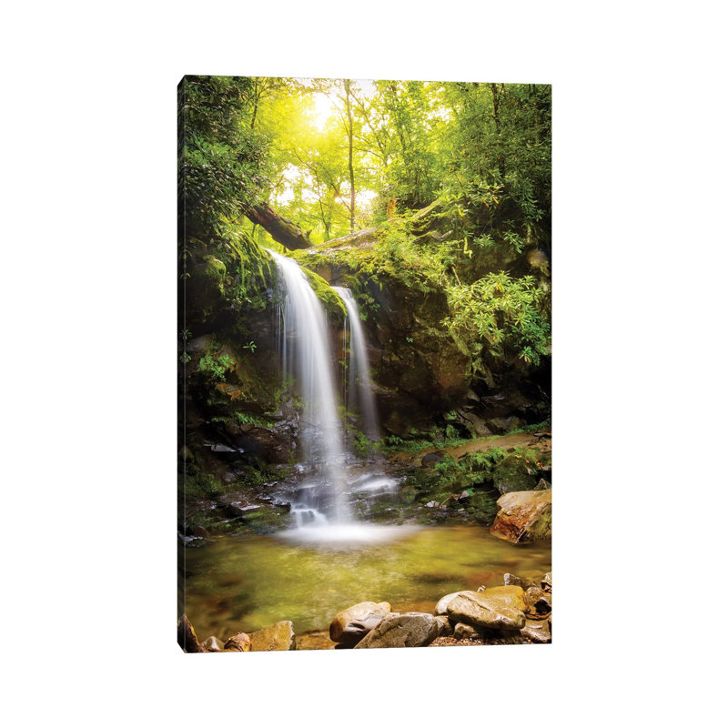 Grotto Falls in Smoky Mountain National Park 1 Piece Wrapped Canvas Wall Art, 101.6 cm H x 66.04 cm W x 3.175 cm D
