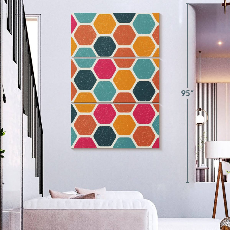 Avery Mid-Century Hexagon Pattern, 23" H x 14" W