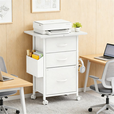 Filing Cabinet With 3 Fabric Drawers
