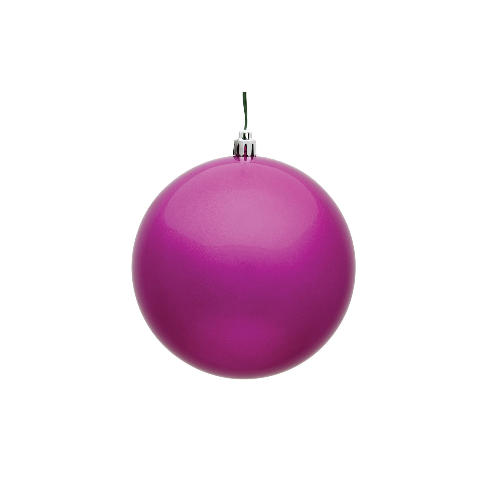 Holiday Décor Ball Ornament, 3" H x 3" W x 3" D, Fuchsia