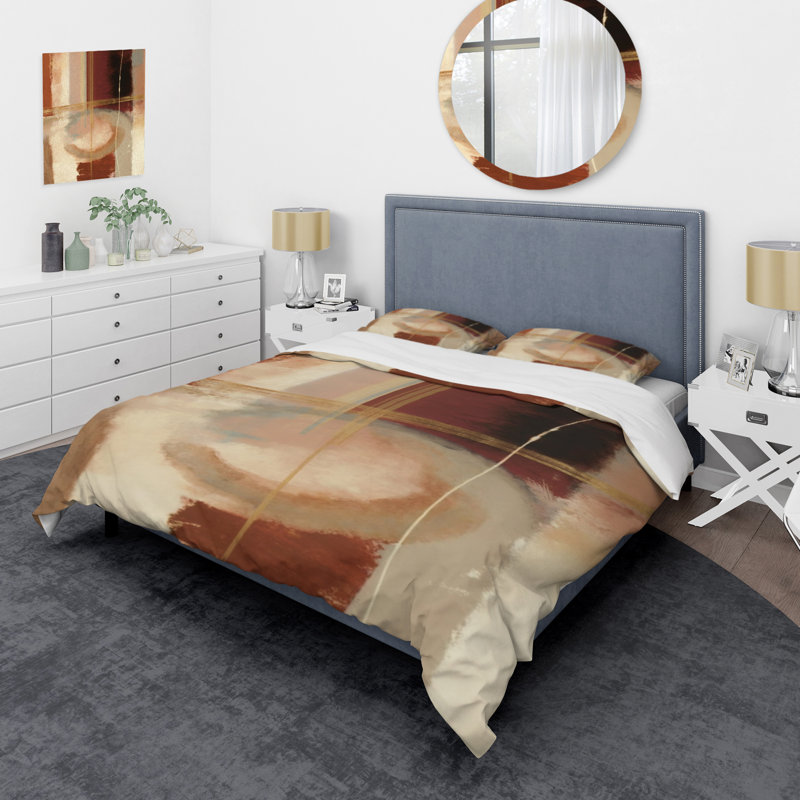 Ensemble de housse de couette en microfibre / polyester chocolat brun Elementary VI