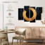 «Buddhist Symbols Golden Zen Circle on Canvas», reproduction de 4 pièces-405044835