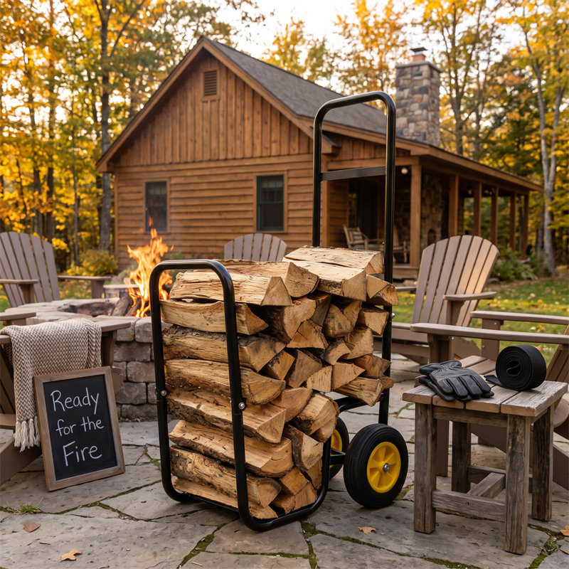 Firewood Log Cart Storage Rack