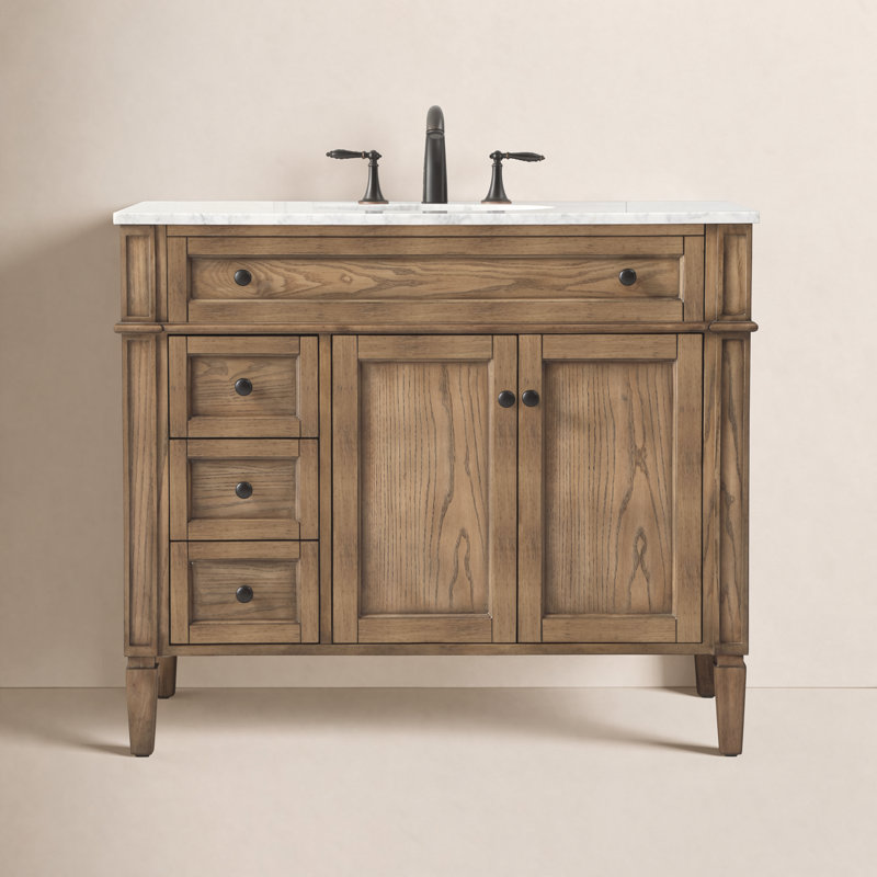Meuble-lavabo simple 40 po Rivers, Brun foncé