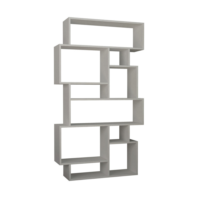 Modern White Bookshelf with Numerous Shelves, 38.6 x 66.3 x 10.0 inches | 100% Melamine Coated Particle Board, Wall-Mountable, 55.1 lbs Load Capacity Per Shelf | Elegant Design for Home & Office Organization
