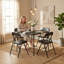 5-Piece Folding Dining Table Set with 4 Chairs for Small Spaces-1580830121