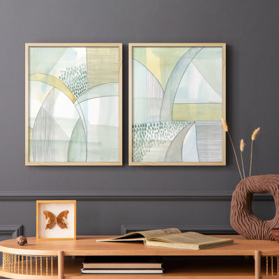 «Mint Reflection I», reproduction encadrée de qualité supérieure - prête à être accrochée - aucun clou requis - aucun clou requis