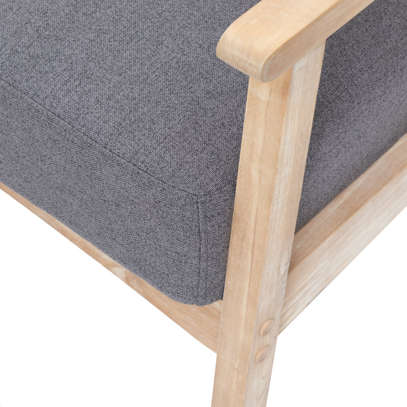 Fauteuil en polyester de 27 po Nicki, Lin gris moelleux